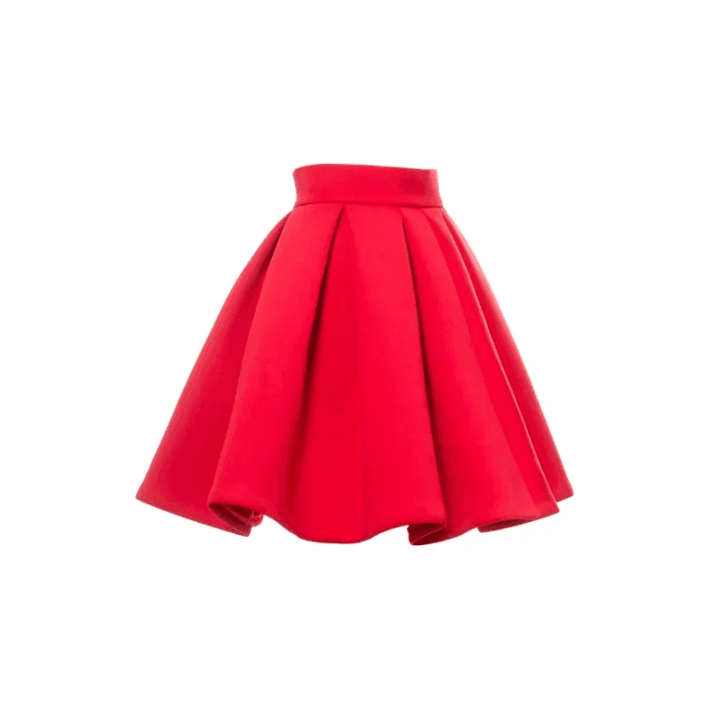 Charming Red Flared Midi Skirt