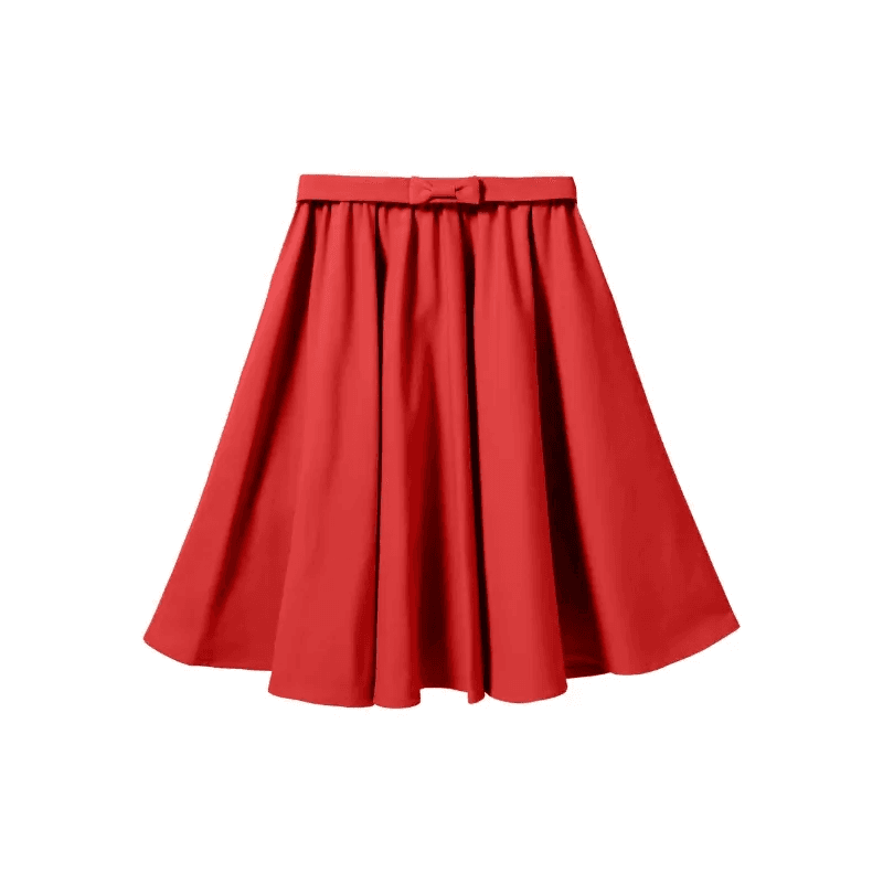 Plain Midi Flared Skirts